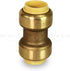 Everflow Supplies Pushlock UPSC12 1/2 Inch Long Push X Push Coupling for Push-Fit Fittings, Made with No Lead DZR Forged Brass, Connects PEX, CPVC, and Copper, Pre-Lubricated for Quick Installation by Pushlock