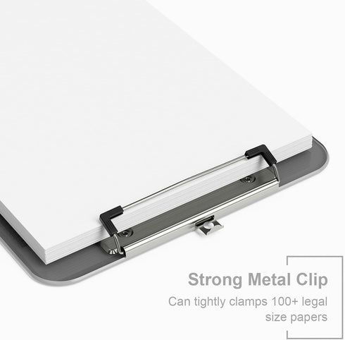 Piasoenc 2 Pack Plastic Clipboards, Translucent Low Profile Clipboard with Ruler, Office School Supplies, Letter Size