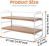 PowerKing 2-Tier Desk Shelf Organizer, Desktop Shelves with Wood Board, Adjustable Bookshelf Storage Rack for Home