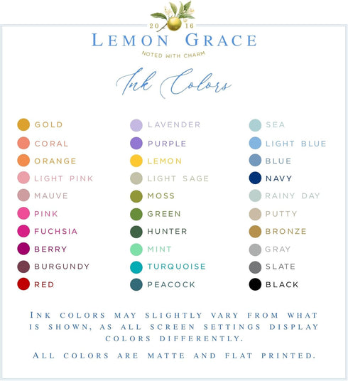 Lemon Grace Set, AS-2319 Co - Personalized Patriotic Stationery, USA Stationary Cards and Envelopes Note Cards