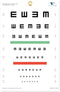 E Eye Chart Visual Acuity Chart for Eye Exams, 10 Feet (9x14 Inches)