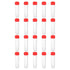 PATIKIL 30mL Plastic Test Tubes, 20 Pack Screw Cap Vial Container Storage for Lab Laboratory Science, Red Clear