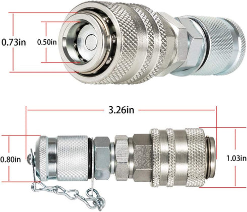 Hydraulic Pressure Test Coupling Kit Fits for Parker PD Series Coupler, Caterpillar Case John Deere Excavator Construction Machinery