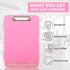 Clipboard with Storage, Foldable Nursing Clipboard, Waterproof Plastic Clipboards for Office Writing, Drawing (Pink)
