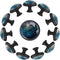 Black Base Underwater Scene with School of Tuna (2) Pattern Cabinet Knobs,