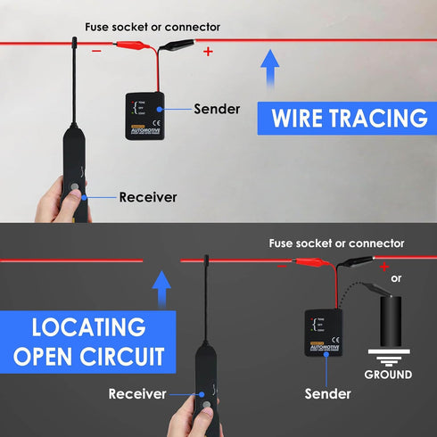 Generic EM415 6-42V Cable Tracker Electrical, PRO Automotive Short & Open Finder, Wire Tracer with Flexible Probe, DC