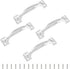 4pcs 4 Inch Vintage Barn Door Pulls Utility Cabinet Handles, Screw in Drawer Pulls Silver Gate Handles