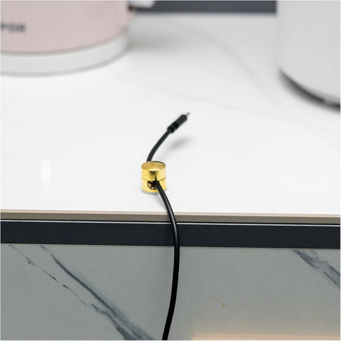 OYWOBET 3 Pcs Gold Cable Anchors, Metal Cable Clips, Cable Anchors for Desk, Metal Charger and Wire Organizers