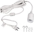 E26 12ft-White-Gear Switch-1Pack Simple Deluxe Hanging Lantern Extension Cord Cable, Plug-in Pendant Light Socket