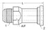 1700-16-24 Straight Hydraulic Adapter, 1700 Series, JIC Flare by Code 61 Flange, Thread 1 5/16-12", Flange 1.50"