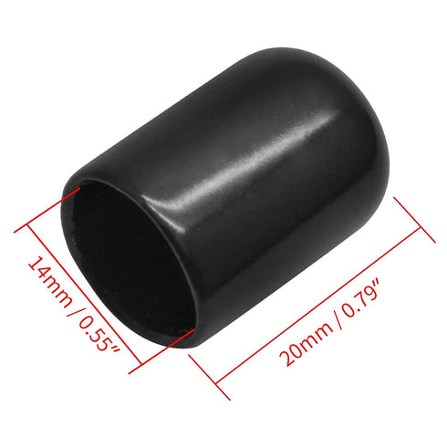 120Pcs Round Rubber End Caps, 9/16" (14mm) Vinyl Flexible Screw Thread Protectors for Metal Tubing
