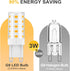 G9 LED Bulb Warm White 3W 3000K Non-Dimmable 30 Watt T4 Halogen Equivalent 120V No-Flicker Chandelier Lighting 400LM
