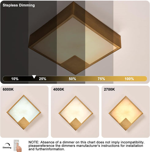 Dimmable, Natural Alabaster Wall Sconce Antique, Square Marble Wall Lighting LED Alabaster Wall Lamp Fixture