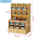 Wooden Desk Organizer with Drawer, Large Capacity DIY Pen Holder Storage Box, Caddies for Office, Home and School