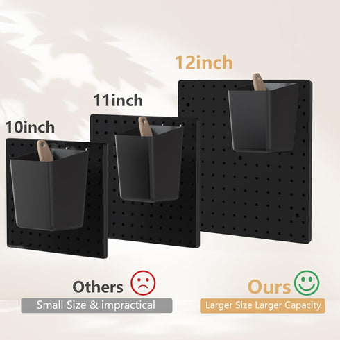 FZK 25pcs 12in*12in, 4 Peg Board, PegBoard Wall Organizer, Includes Black Pegboard and Accessories, Plastic PegBoard