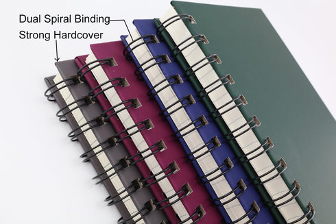 Spiral Notebook Journal, 4 Pack A5 Hardcover Notebooks, 5.7" x 8.5", 160 Pages, College Ruled
