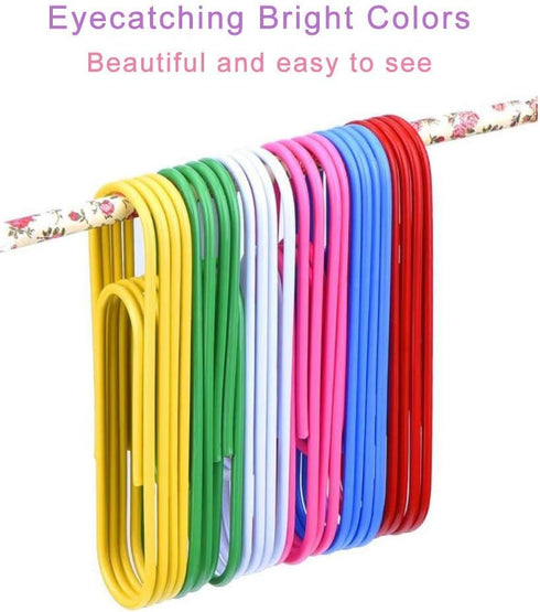 Coideal Super Large Colored Paperclips, 30 Pack 4 Inch Jumbo Vinyl Coated Clips for Office (10 cm)