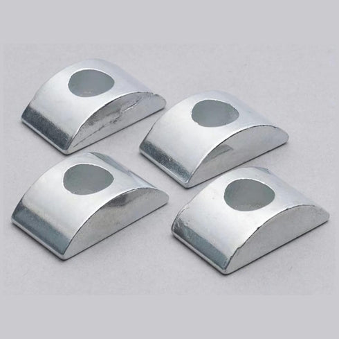 12Pcs Silver M8 Solid Half Moon Nuts, Washer Spacer Furniture Hardware Accessories for Connect (27mm x 14mm)