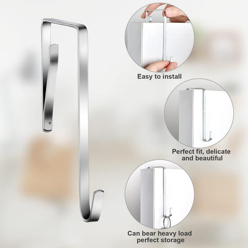 Norme 6 Pieces High Strength Cubicle Coat Hook, Whiteboard Hanger, Suitable for Doors 1.17 to 1.87 Inch Thick