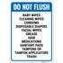 Do Not Flush Baby Wipes Cleaning Wipes Condoms Disposable Diapers Facial Wipes