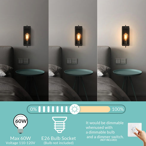 Modern Matte Black Wall Sconce - Single Light Bathroom Fixture
