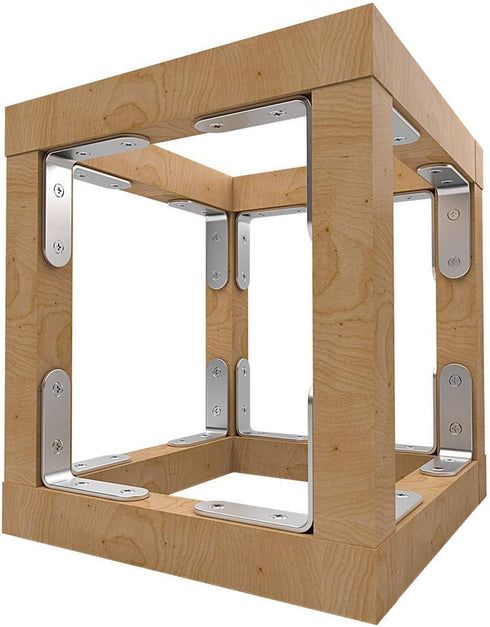 20 Sets, 90 50mm 50mm, 2 Inch LuckIn Pcs L Bracket Stainless Steel Corner Brace Degree Right Angle Shelf Brackets