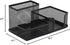 Metal Mesh Black Office Accessory Desk Organizer Tray Holder with 3 Compartments for Pens and Pencils