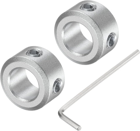 uxcell 2pcs Set Screw Shaft Collar for 8mm Shaft, 14mm OD, 8mm Thickness, Aluminum Alloy Clamp-On