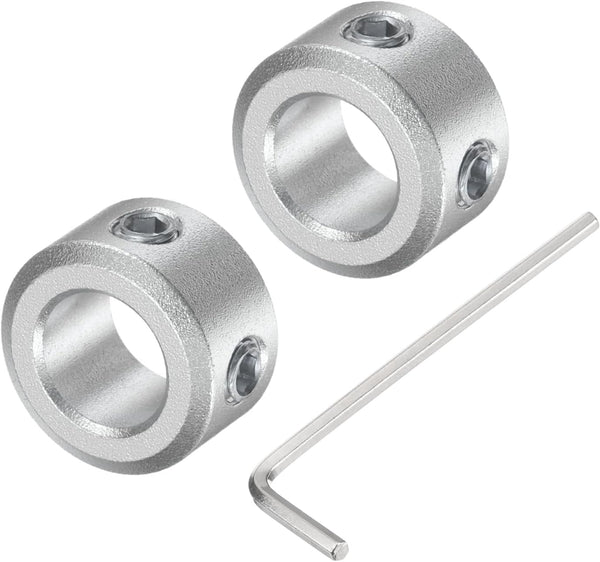 uxcell 2pcs Set Screw Shaft Collar for 8mm Shaft, 14mm OD, 8mm Thickness, Aluminum Alloy Clamp-On