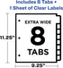 Avery 8-Tab Extra Wide Binder Dividers, White, 1 Set, Easy Print & Apply Clear Label Strip (11439)
