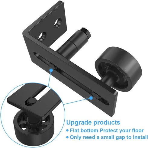 ZEKOO 2 PCS Adjustable Sliding Barn Door Floor Guide, 8 Setup Options, Flush Flat Bottom Design