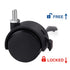Guildrey Threaded Caster, M8-1.25 Swivel Stem Replacement, Set of 4 Office Chair Wheels with Locking Brake