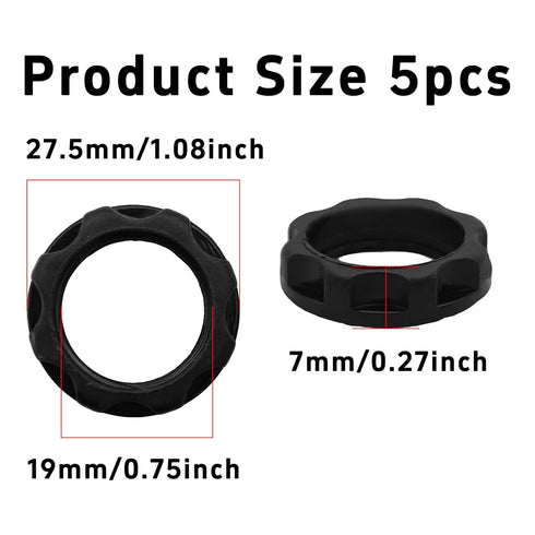 Klyeola 5Pcs E12 27.5mm 19mm(Black) Light Socket Rings, Plastic Lamp Shade Holder Adapter, Threaded Collar Retainer