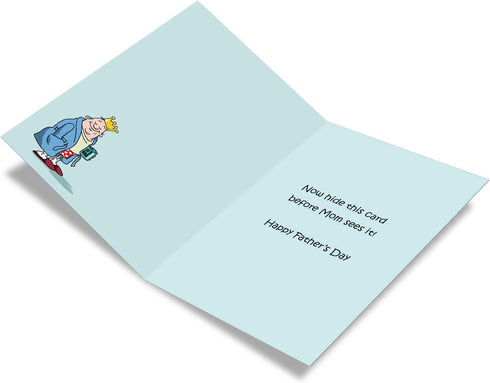 NobleWorks - 1 Funny Father's Day Card for Dad, Pa, Pop, Daddy, Stepfather with Envelope - Humor Notecard, King of the