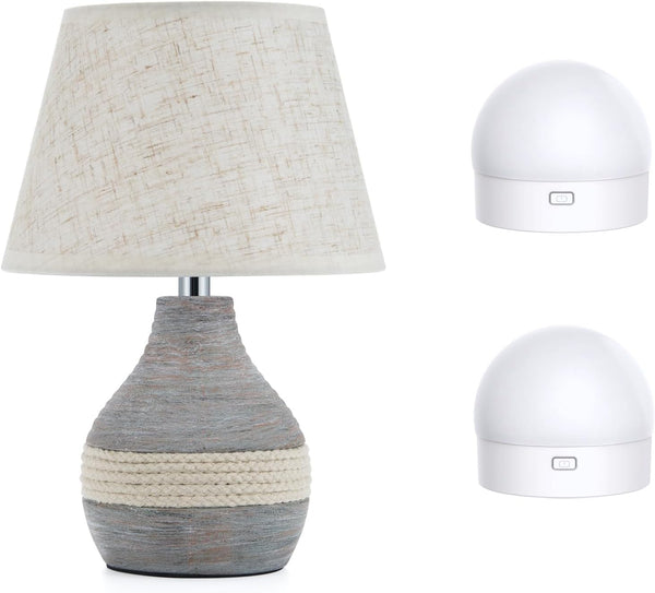 UMEXUS 10" Cordless Table Lamp + 1 Replacement Bulb Bundle 2 Bulbs