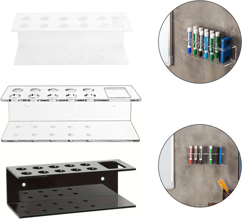 MHADBKH Acrylic Wall Dry Wipe Marker Holder Wall Mounted Pen Bracket Office Accessories Storage Rack Stylish Stationery
