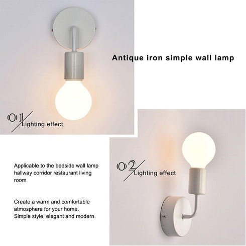 Senmubery Country Antique Iron Simple Wall lamp American Restaurant Bar Corridor Aisle Wall Sucker Wall lamp