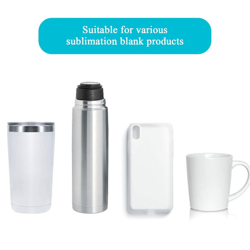 Zonon 50 Pcs Sublimation Heat Shrink Wraps Film Blanks, 5 Different Sizes, White Wrap Bags Tube