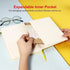 POPRUN A5 Lined Journal Notebooks, Leather Hardcover, Thick Notebook for Writing, 5.5 x 8.3 inch, 240 Pages, Yellow