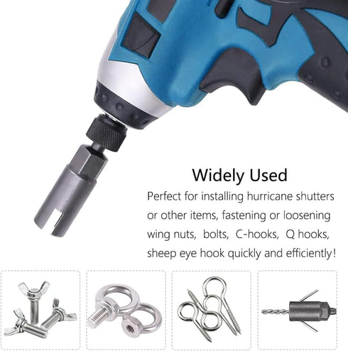 11mm Power Wing Nut Driver Set, Slot Wing Nuts Drill Bit Socket Wrenches Tools Set, 2PCS