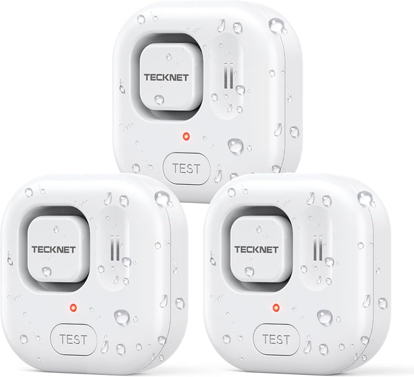 TECKNET Water Leak Detectors for Home, 120dB Water Sensor Alarm Leak Detector, IP66