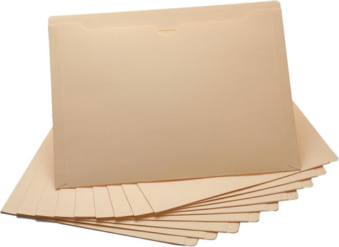 Manila File Jackets - Flat-No Expansion - Letter Size - 10 Pack