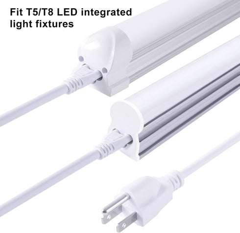 TRLIFE T5 T8 6FT T5 T8 (4 Pack) Power Cord, Long LED Light Cord with On/Off Switch, LED Wire Connector Power Cord