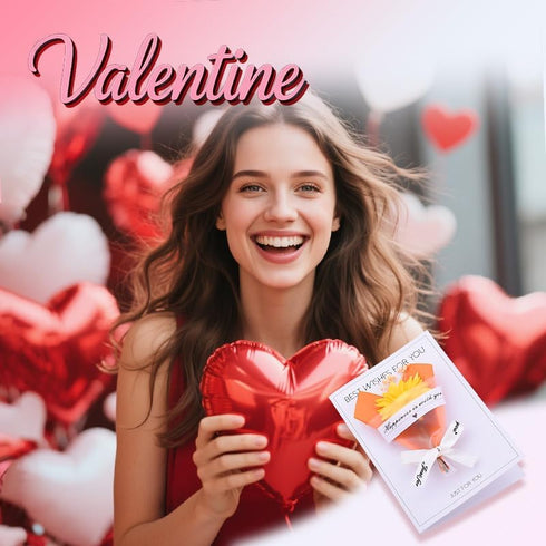 ShiQiao Spl Valentines Valentine's Day Bouquet Cards for Girlfriend Boyfriend Birthday Valentines Gifts for Husband