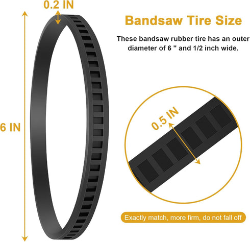 2 Pack 650721-00 Bandsaw Rubber Tires Replacement for Dewalt Portable Band Saw Replacement Parts DWM120 A02807 DCS374 DW328K 3129K 725 726 736 7724 9725 D28770 D28770K by showingo