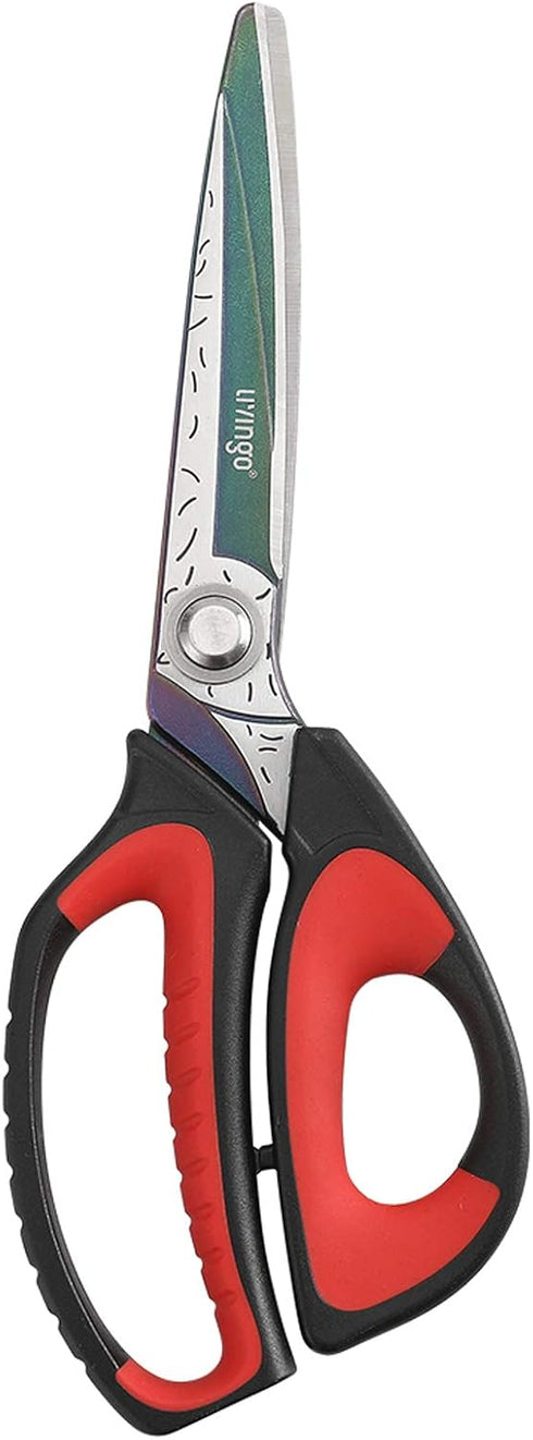 LIVINGO 10" Multipurpose Heavy Duty Scissors - Premium Titanium Coating Forged Stainless Steel Tool for Household