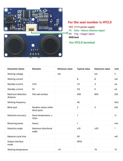 GODIYMODULES 2PCS DC3-5V 2cm-400cm Ultrasonic Sensor Waterproof Transceiver Split Ultrasonic Ranging Module Distance
