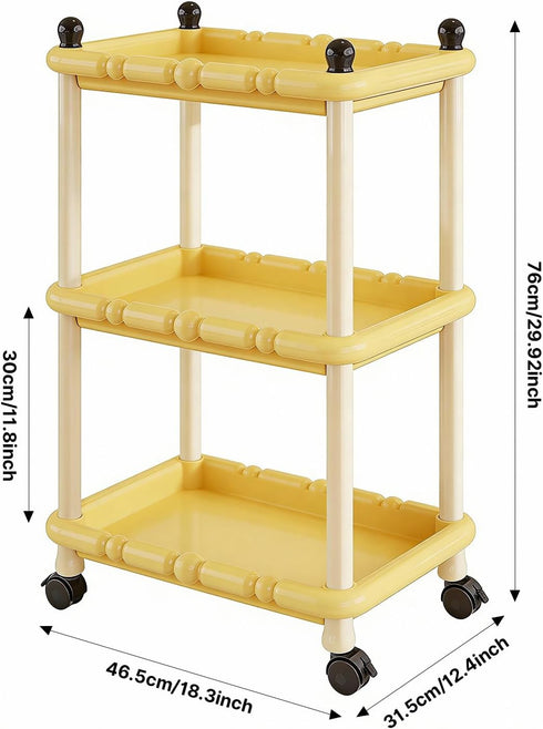 88lb 3-Tier 30cm 33cm 4 Rolling Cart, Heavy-Duty Utility Storage Cart with Capacity, Organization, Tier Height, Width