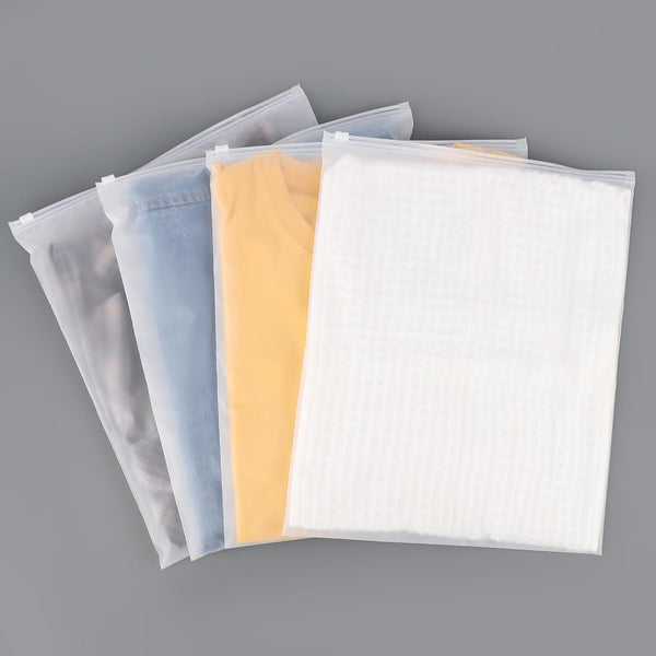 Frosted Zipper Clothing Bags, 25 Pcs 12x14 inch Poly Bags for Shipping, Waterproof Travel Ziplock Bags