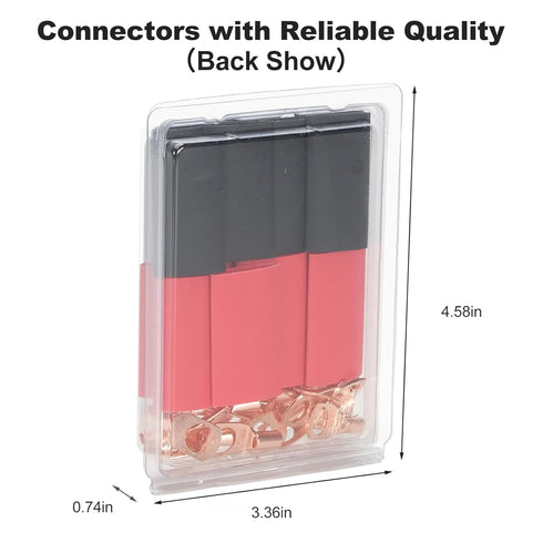 Thick Copper Electric Wire Lugs, 20Pcs Bare Copper Gauge 12-10Awg Ring Heavy Duty Battery Cable Connectors